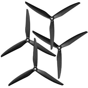 Gemfan 1050 Reinforced Glass Fiber Nylon Propellers 10 Inch 3 Blades Props for Cinelifter FPV or Macroquad Drones (Black, 4 pcs - 2 CW, 2 CCW) in Kuwait