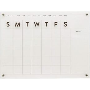 Reusable Acrylic Wall Calendar, Clear Acrylic Monthly Wall Mounted Calendar,Month Planner for Home, Office, School,Task Organizer,24 by 18 Inches