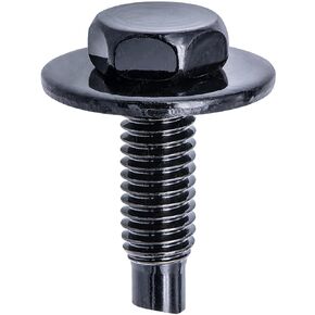Rexka 20pcs M6-1.0 X 20mm Hex Head Sems Bolt W/Dog Point for Nissan Infiniti 08146-6162H - Multipurpose - Headlamp Fender Liner Splash Shield Bumper Cover Radiator Support Splash Shield