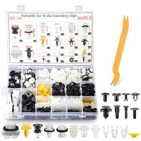 300PCS Tesla Clips Bumper Fender Liner Push Retainer Fastener Rivet Clips, 20 Sizes Tesla Clip Push Rivets Set with Fastener Remover Tesla Retainer Fastener Tesla Model 3 Y X S Tesla Accessories