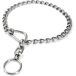 Dog Chain Collars 304 Stainless Steel Metal Chew Proof Dog Necklace Anti Winding Dog Leash Extension Lead for Small Medium Large Dogs Training and Walking. (Small：18in x 2.5mm(Neck max 16in))