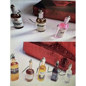 Ornament Mix - 20 set, 1 inch tall Wine and Miniature Alcohol Bottle Ornament MIX, Christmas Decor, Christmas Ornament, Christmas Gift Idea, Christmas Tree Ornament