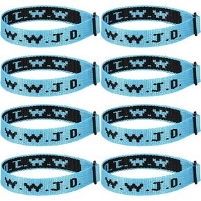 8PCS WWJD Christian Bracelet Pack for Women Men, Christian Jesus Gifts Adjustable Wristbands, WWJD Bracelets Bulk - What Would Jesus Do Bracelet