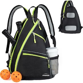Overmont Pickleball Bag - Pickleball Sling Bags for Women Men - Adjustable Pickleball Paddle Bag - Pickleball Backpack with Fence Hook/Water Bottle Holder - Large Unisex Pickleball Gear Bag in Kuwait