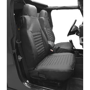 Bestop 2922835 Black Diamond Seat Covers for Front High-Back Seats - Jeep 2003-2006 Wrangler; Sold as Pair; Fit Factory Seats