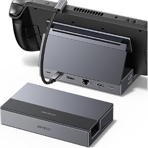 UGREEN Steam Deck Dock 9-in-1 USB C Docking Station with Foldable Stand, 4K@60Hz HDMI, Gigabit Ethernet, PD 100W, 10Gbps USB A&C 3.2, TF/SD Compatible with Steam Deck OLED, Rog Ally, Legion Go etc.
