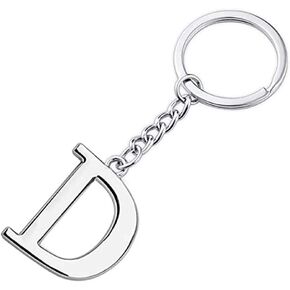 Initial Letter Keychain Alphabet Key Rings Stainless Steel Letter Charm Keychain for Women
