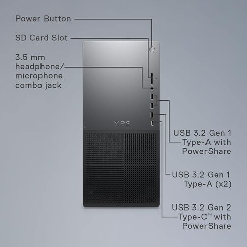Dell XPS 8960 Desktop - Intel Core i7-13700 Processor, 16GB DDR5 RAM, 1TB SSD, Intel UHD 770 Graphics, Intel Killer Wi-Fi 6E, Windows 11 Pro, Onsite Service - Black in Saudi Arabia