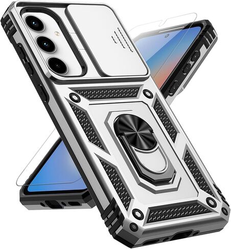 for Samsung Galaxy A35 5G Case with Slide Camera Cover HD Screen Protector [Military Grade 16ft. Drop Tested] Magnetic Ring Holder Kickstand Protective Phone Case for Galaxy A35 5G 2024, Black in Kuwait