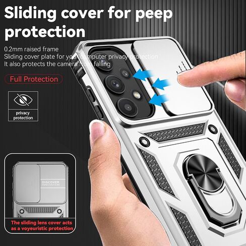 for Samsung Galaxy A35 5G Case with Slide Camera Cover HD Screen Protector [Military Grade 16ft. Drop Tested] Magnetic Ring Holder Kickstand Protective Phone Case for Galaxy A35 5G 2024, Black in Kuwait