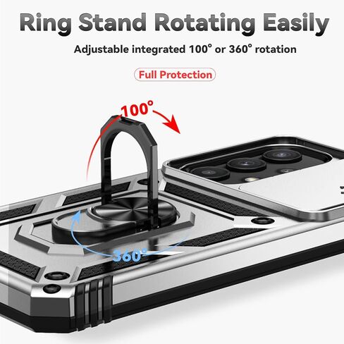 for Samsung Galaxy A35 5G Case with Slide Camera Cover HD Screen Protector [Military Grade 16ft. Drop Tested] Magnetic Ring Holder Kickstand Protective Phone Case for Galaxy A35 5G 2024, Black in Kuwait