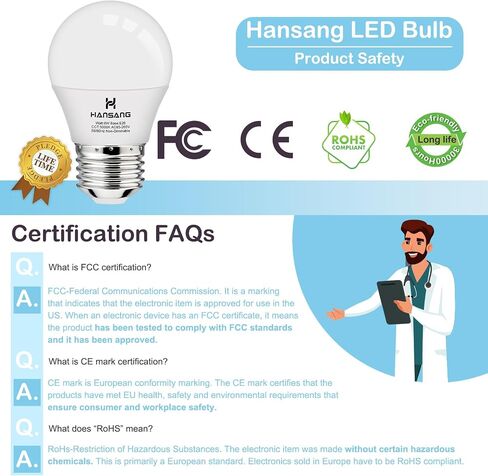 hansang A15 LED E26 Small Light Bulb, Daylight 5000K, 60Watt Equivalent Ceiling Fan Light Bulbs, E26 Standard Base Appliance Light Bulb, 600 Lumen, CRI85+, Eye Protection, 120V, Non-Dimmable 6 Pack in Saudi Arabia