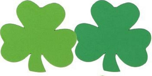 St Patricks Day Decorations - 4 Inch Foam Shamrocks - 24 Piece Set in Saudi Arabia