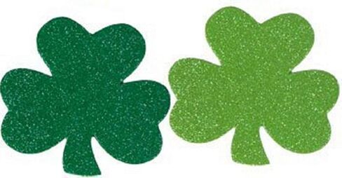 St Patricks Day Decorations - 4 Inch Foam Shamrocks - 24 Piece Set in Saudi Arabia