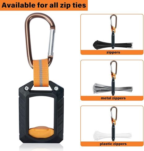 قطعتان من حامل ربطات العنق بسحاب، منظم أربطة بسحاب لترتيب السحابات، حامل ربط الكابل، حامل ربطة عنق بسحاب للاستخدام الداخلي والخارجي متعدد الأغراض (أسود) in Kuwait