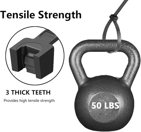 1100PCS 14 Inch Zip Ties 50LBS Tensile Strength,Black Zip Ties 1000PCS+White 100PCS UV Resistant Heavy Duty Cable Ties With Self-Locking Nylon Plastic Tie Wraps for Indoor Outdoor in Kuwait