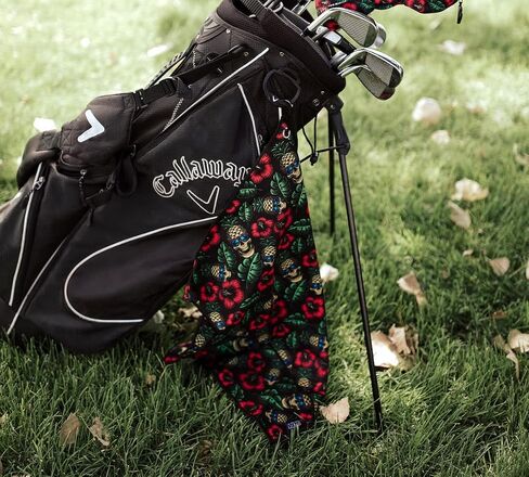 Golf Towels for Golf Bags - Cool Golf Towels - Universal Golf Towels for Men and Women - Golf Bag Towel Accessories to Match Golf Head Covers (Black Brush) in Saudi Arabia