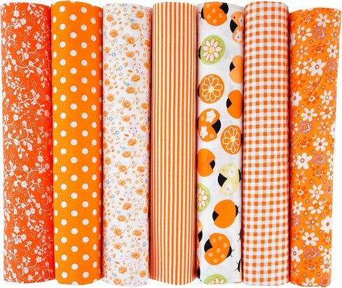 7PCS Flower Cotton Fabric Squares 20" x 20" Fat Quarter Fabric Bundles Craft Fabric for Patchwork Sewing Quilting Crafting DIY (Black) in Saudi Arabia