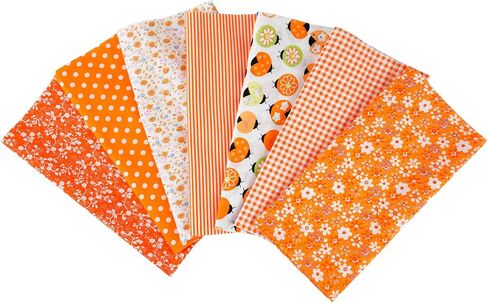 7PCS Flower Cotton Fabric Squares 20" x 20" Fat Quarter Fabric Bundles Craft Fabric for Patchwork Sewing Quilting Crafting DIY (Black) in Saudi Arabia