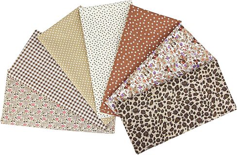 7PCS Flower Cotton Fabric Squares 20" x 20" Fat Quarter Fabric Bundles Craft Fabric for Patchwork Sewing Quilting Crafting DIY (Black) in Saudi Arabia