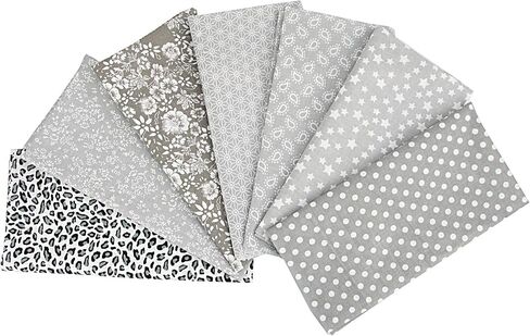 7PCS Flower Cotton Fabric Squares 20" x 20" Fat Quarter Fabric Bundles Craft Fabric for Patchwork Sewing Quilting Crafting DIY (Black) in Saudi Arabia