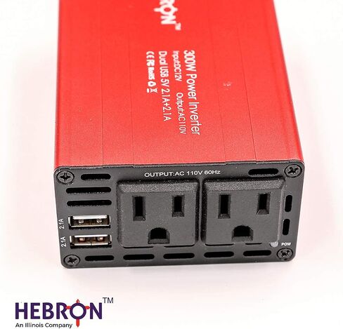 Hebron 150w Car Power Inverter – Portable 12V DC to 110V AC Charger – Cigarette Lighter Adapter – 2 USB Ports and 1 US AC Outlet in Saudi Arabia