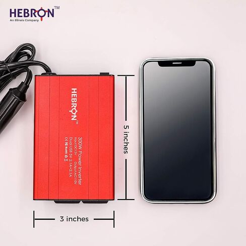 Hebron 150w Car Power Inverter – Portable 12V DC to 110V AC Charger – Cigarette Lighter Adapter – 2 USB Ports and 1 US AC Outlet in Saudi Arabia
