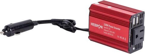 Hebron 150w Car Power Inverter – Portable 12V DC to 110V AC Charger – Cigarette Lighter Adapter – 2 USB Ports and 1 US AC Outlet in Saudi Arabia