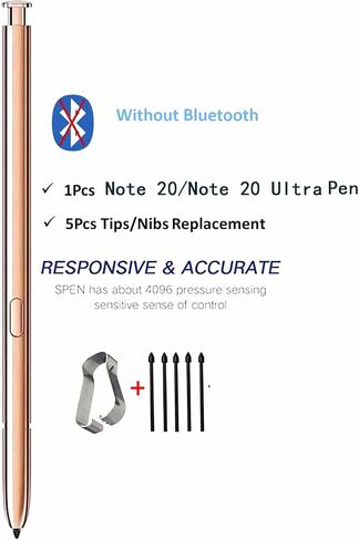 Galaxy Note 20 Pen Replacement for Samsung Galaxy Note 20 Note20 Ultra 5G Stylus Pen Touch Pen S Pen and S21 Ultra Stylus Pen(Without Bluetooth) + Tips/Nibs (Black) in Saudi Arabia