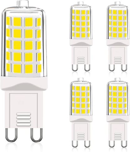 G9 LED Bulbs - 40W Equivalent, T4 Chandelier Light, 2700K Warm White 450lm, Non-Dimmable Bi-Pin G9 Base, 4W LED, 360° Beam Angle, 5-Pack in Saudi Arabia