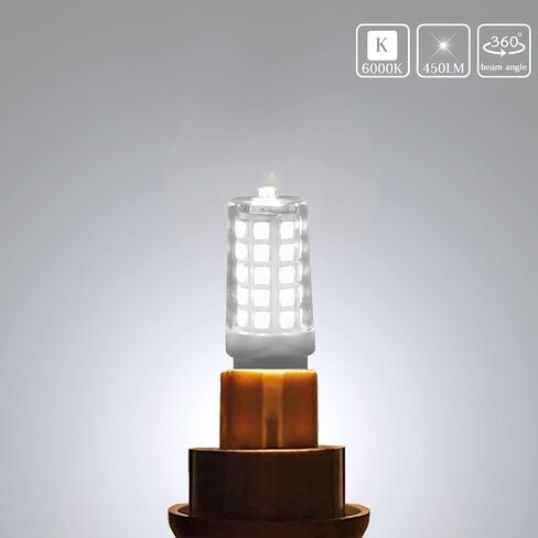 G9 LED Bulbs - 40W Equivalent, T4 Chandelier Light, 2700K Warm White 450lm, Non-Dimmable Bi-Pin G9 Base, 4W LED, 360° Beam Angle, 5-Pack in Saudi Arabia
