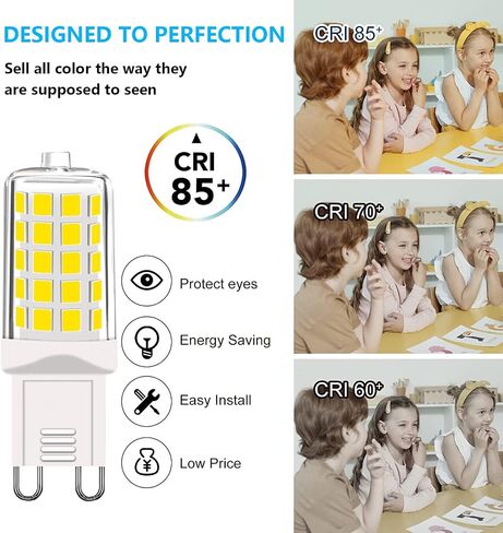 G9 LED Bulbs - 40W Equivalent, T4 Chandelier Light, 2700K Warm White 450lm, Non-Dimmable Bi-Pin G9 Base, 4W LED, 360° Beam Angle, 5-Pack in Saudi Arabia
