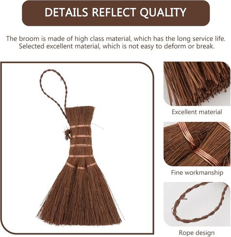 ULTECHNOVO Asian Whisk Broom Natural Straw Broom with Embroidery Nylon Thread Handle with Nylon Hanger in Saudi Arabia