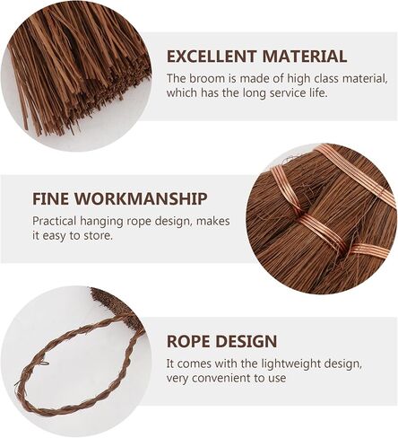 ULTECHNOVO Asian Whisk Broom Natural Straw Broom with Embroidery Nylon Thread Handle with Nylon Hanger in Saudi Arabia