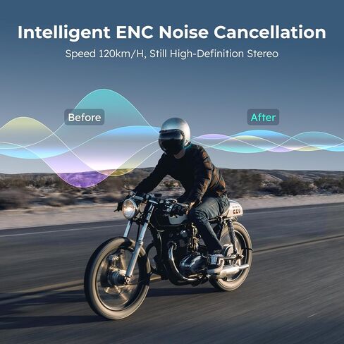 Z1 Motorcycle Bluetooth Headset, 10 Riders Helmet Mesh Intercom Communication Systems, Voice-Controlled/Fast Charging/Universal Pairing/Noise Cancellation/ IP67 Waterproof, 2 Pack in Saudi Arabia