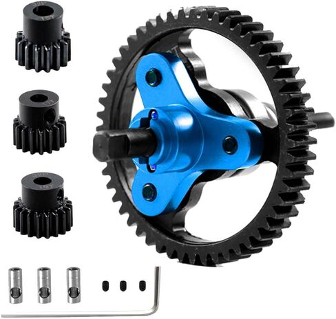 قابض شبشب معدني مع 50T Spur Gear (32-Pitch) 15T/17T/19T Pinions Gear ترقيات جزء لـ 1/10 Slash/Stampede/Rustler 4X4 VXL، استبدال قابض النعال المعدني 6878، أزرق in Saudi Arabia