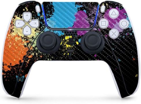 MightySkins Carbon Fiber Gaming Skin for PS5 / Playstation 5 Controller - Bright Smoke | Durable Textured Carbon Fiber Finish | Easy to Apply and Change Style | Made in The USA in Saudi Arabia