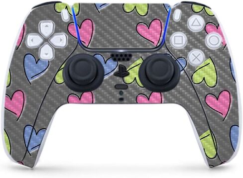 MightySkins Carbon Fiber Gaming Skin for PS5 / Playstation 5 Controller - Bright Smoke | Durable Textured Carbon Fiber Finish | Easy to Apply and Change Style | Made in The USA in Saudi Arabia