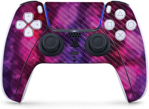 MightySkins Carbon Fiber Gaming Skin for PS5 / Playstation 5 Controller - Bright Smoke | Durable Textured Carbon Fiber Finish | Easy to Apply and Change Style | Made in The USA in Saudi Arabia