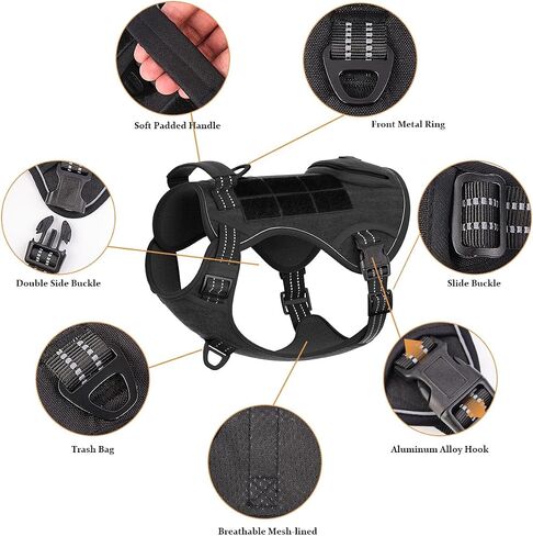 ETACCU Large Dog Harness No Pull Tactical Dog Harness with Handle & Front Clip, Adjustable Heavy Duty Military K9 Dog Vest for Large Breed - Great Dane, German Shepherd, Doberman for Walking,Training in Saudi Arabia