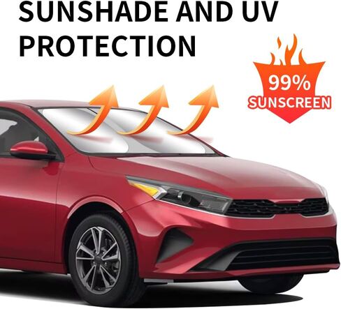 Car Sun Shade for Kia Forte 2019 2020 2021 2022 2023 2024 Auto Interior Accessories Foldable Sunshade Windshield Visor Foldable Cooler Protector Front Windows Cover Shield in Saudi Arabia