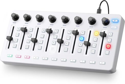 Vangoa Wireless Midi Controller Mixer Mute, Portable USB MIDI Controller Mixing Console with 43 Backlit Button, 8 Customized Diamond-shaped Faders with LED indicator, 8 Assignable Knobs, Simple Layout in Saudi Arabia