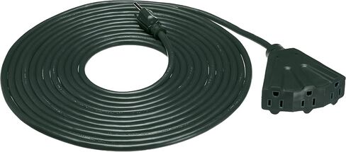 Amazon Basics 25-Foot 3-Prong Vinyl Indoor/Outdoor Extension Cord with 3 Outlets - 13 Amps, 1625 Watts, 125 VAC - Green in Saudi Arabia