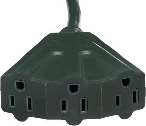 Amazon Basics 25-Foot 3-Prong Vinyl Indoor/Outdoor Extension Cord with 3 Outlets - 13 Amps, 1625 Watts, 125 VAC - Green in Saudi Arabia