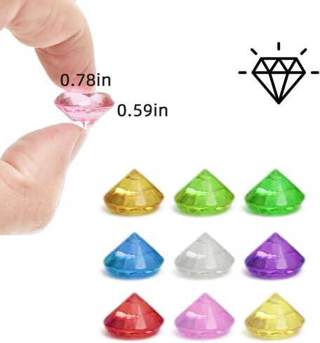 أكريليك ألماس كريستال 240 جم 20 مم، أحجار كريمة وهمية مزهرية حشو مختلط الألوان كنز دائري للهدايا، خزان الأسماك، الحدث، الزفاف، زينة عيد الميلاد in Kuwait