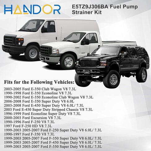 904-419 E5TZ9J306BA Fuel Tank Screen Sock Filter Fuel Pump Strainer Compatible with Fo-rd E350 E450 F250 F350 F450 F550 6.0 7.3L V8 Diesel, Replaces 4C4Z9365BA 4C4Z-9365-BA Fuel Pump Strainer in Saudi Arabia
