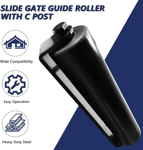 2Pack Slide Gate Guide Roller with C Post Welded Bracket, Hard Nylon Sliding Rolling Gates Guider, Heavy Duty Sealed Ball Bearing Side Roller Assembly (3 Inches - 2 Pack) in Saudi Arabia