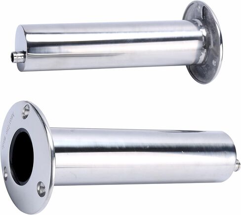 (Set of 2) Heavy Duty Stainless Steel 316 Deluxe Rod Holders with Drain, Flush Mount Fishing Rod Pole Holders, 90 Degree in Saudi Arabia