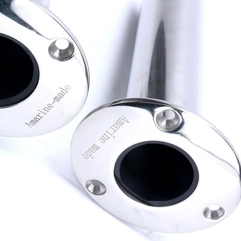 (Set of 2) Heavy Duty Stainless Steel 316 Deluxe Rod Holders with Drain, Flush Mount Fishing Rod Pole Holders, 90 Degree in Saudi Arabia