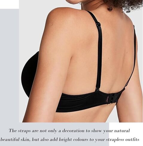 BOROLA Elastic Adjustable Removable Lingerie Straps 10mm Width Cotton Replacement Sexy Bra Shoulder Strap(4Pairs,Dark Gray) in Saudi Arabia